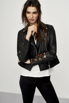 Thumbnail for your product : Y.A.S Tall Ruba Embroidered Leather Jacket