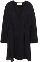 Thumbnail for your product : IRO Gathered Lace-trimmed Silk Crepe De Chine Mini Dress