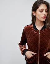 Thumbnail for your product : Missguided Quilted Bomber Jacket Bronze