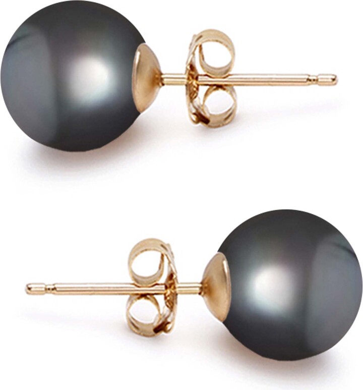 Etsy Freshwater Pearl Earrings Studs 5mm-10mm Aaa Graded Japanese Black Stud Silver Settings For Women With Certification Gift Box