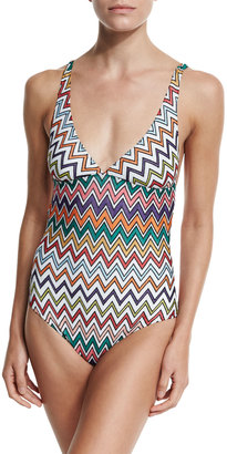 Missoni Mare Zigzag Cutout-Back One-Piece Swimsuit, Multicolor