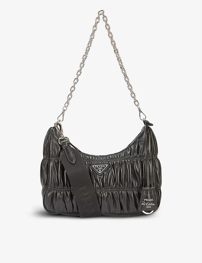 Prada Gathered chainstrap leather shoulder bag ShopStyle