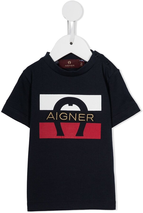 Aigner Kids logo-print cotton T-Shirt - ShopStyle Boys' Tees