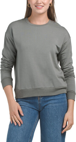 TJMAXX Crew Neck French Rib Sweater, Spandex/Modal