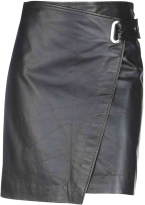 FEDERICA TOSI Black Leather Skirt for Women