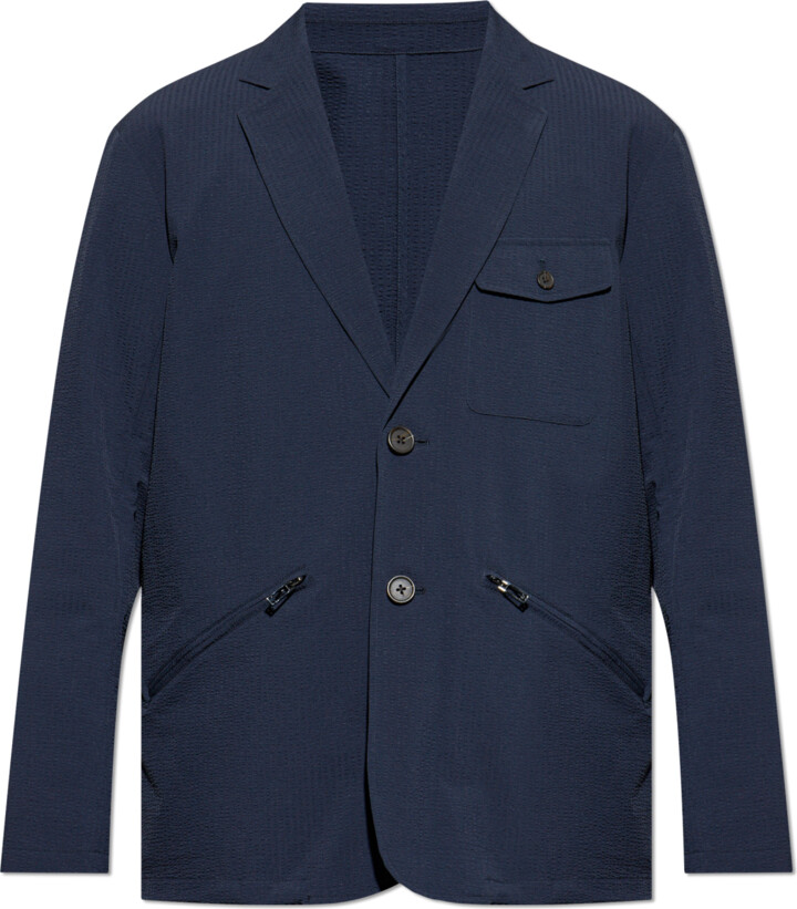 Emporio Armani Blazer With Open Lapels  Navy - Blue