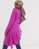 Thumbnail for your product : Verona asymmetric long sleeve top in lilac