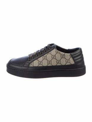Gucci GG Supreme Leather Sneakers Black - ShopStyle