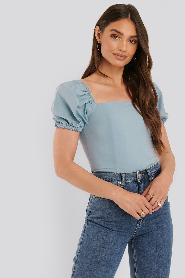 Balloon Short Sleeve Blouse