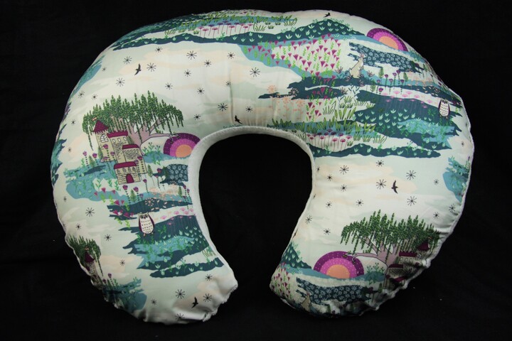 Nursing Pillow Cover - Enchanted Meadow With Minky Underside