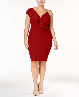Soprano Trendy Plus Size Top Asymmetrical Bodycon Dress