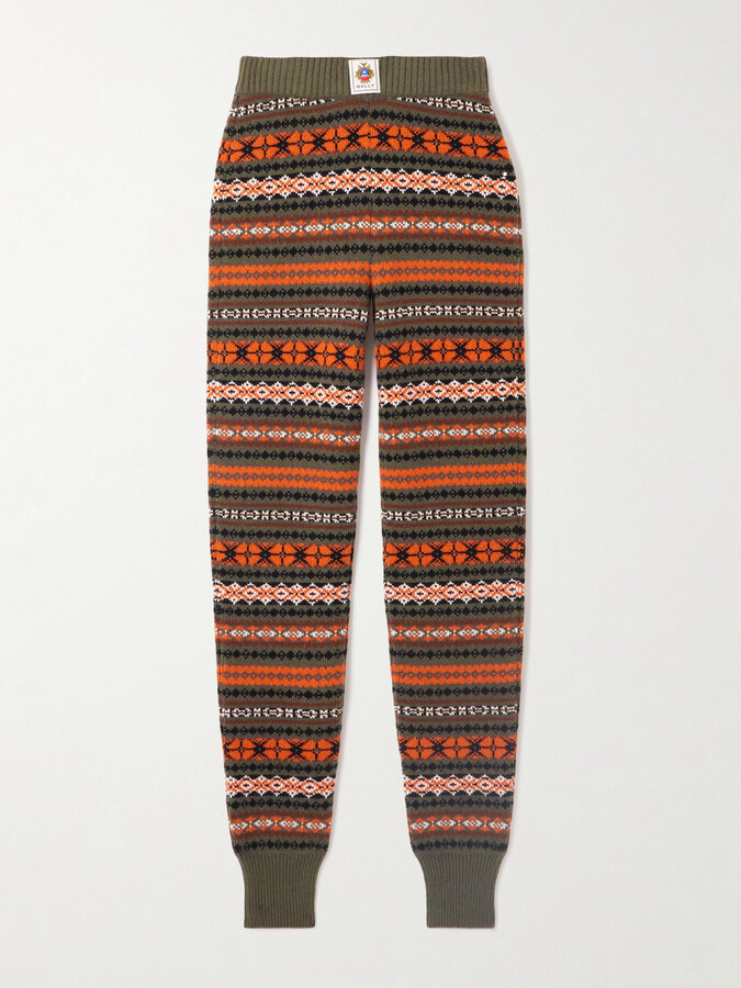BALLY - Jacquard-knit Wool Leggings - Orange
