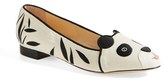 Thumbnail for your product : Charlotte Olympia 'Panda' Silk Velvet & Calfskin Leather Flat (Women)