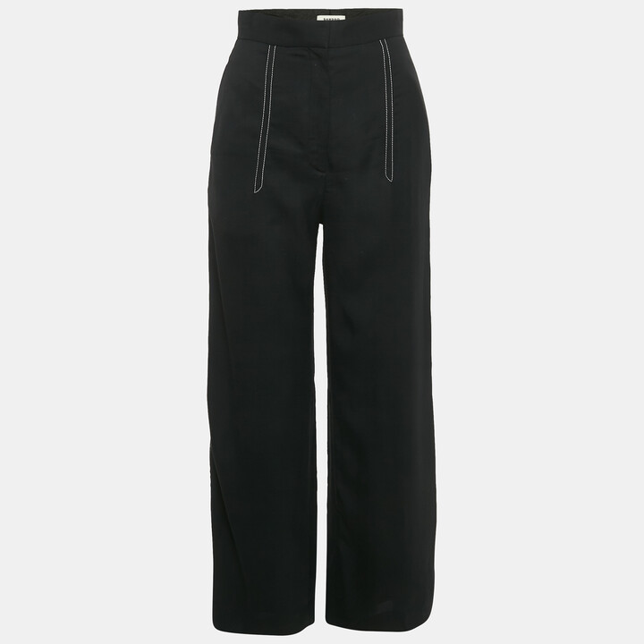 Sandro Black Contrast Stitch Gabardine Trousers XS