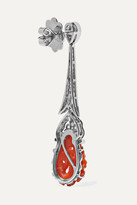 Thumbnail for your product : Fred Leighton Collection Platinum And 18-karat White Gold Diamond, Coral And Enamel Earrings