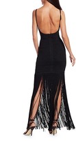 Thumbnail for your product : Herve Leger Strappy Fringe Glitter Bandage Column Gown