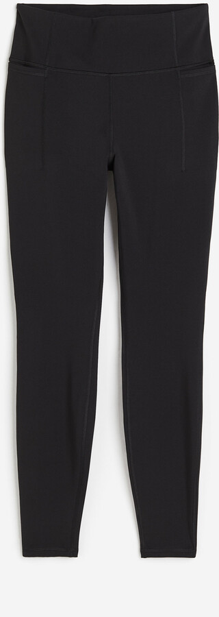DryMove™ Warm pocket-detail sports tights - Black - Ladies