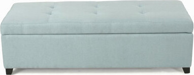 17 Stories 50 Inch Wide Contemporary Rectangle Storage Ottoman Upholstered Bench For The Living Room Entryway And Family Room