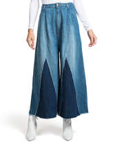 Thumbnail for your product : PRPS Sleet Cropped Wide-Leg Denim Gauchos