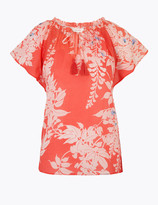 Thumbnail for your product : Marks and Spencer Pure Cotton Printed Short Sleeve Blouse