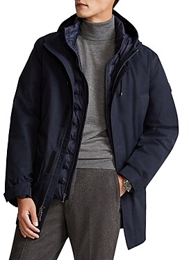 Polo Ralph Lauren Cotton Blend Twill Quilted Liner Hooded Coat 