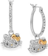 Thumbnail for your product : Hello Kitty Crystal Pave Face Hoop Earrings in Sterling Silver