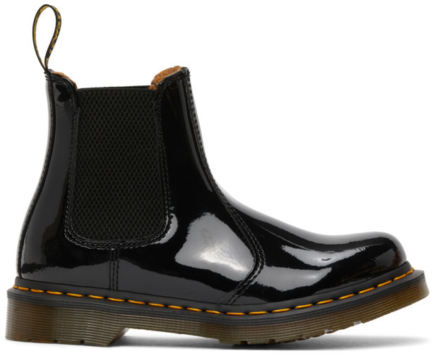 black patent dm boots