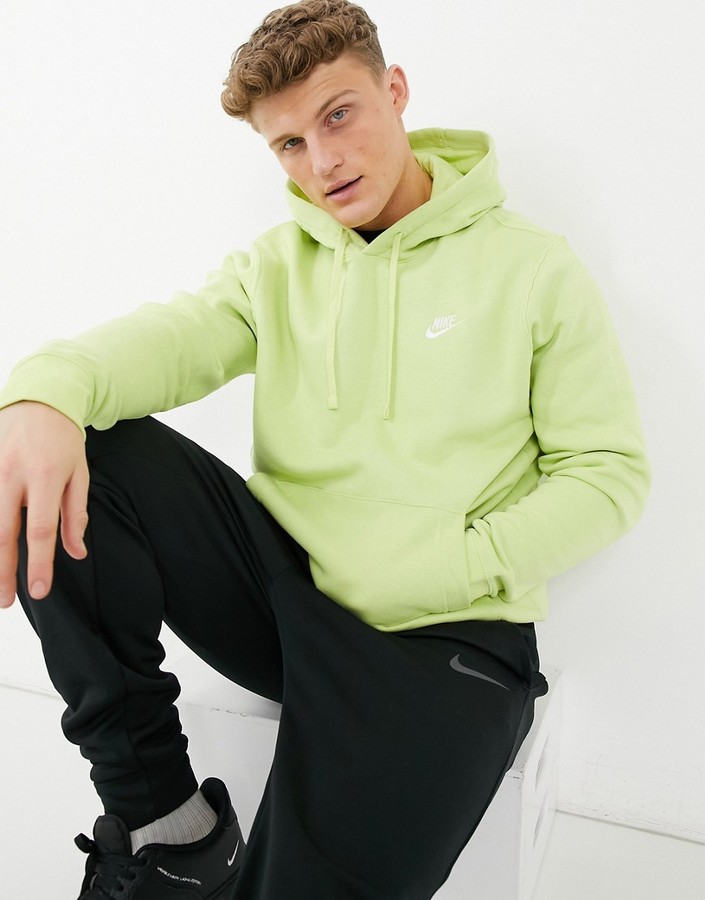 Nike Club hoodie in lime - ShopStyle