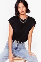 nasty gal black shoulder pad top