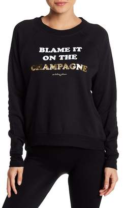 Betsey Johnson \"Blame it on the Champagne\" Fleece Lined Pullover