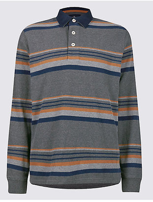 Blue Harbour Pure Cotton Striped Rugby Top