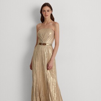 Lauren Ralph Lauren Ralph Lauren Metallic Chiffon Strapless Gown -  ShopStyle Evening Dresses