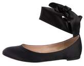 Thumbnail for your product : Gianvito Rossi Satin Wrap-Around Flats
