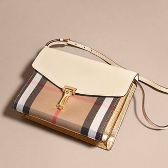 Burberry Small Leather and House Check Crossbody Bag