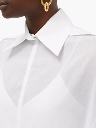 Valentino Side-split Cotton-voile Shirt Dress - White