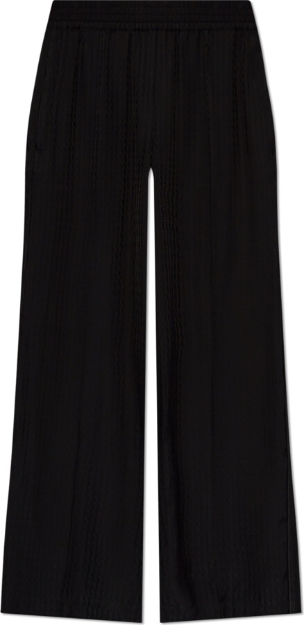 Victoria Beckham Trousers With Logo, , - Black