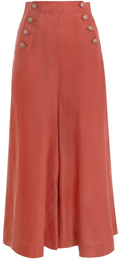 coral trouser suit
