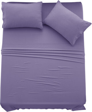 LuxDecorCollection Lux Decor 4-Piece Ultra Soft Microfiber Sheet Set Deep Pocket Fitted Sheet, Wrinkle-Resistant & Easy Care Bedding