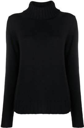 chunky black roll neck jumper