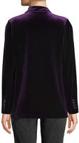 Thumbnail for your product : Joan Vass Plus Size One-Button Velvet Jacket