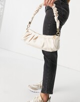 Thumbnail for your product : Ego curved shoulder bag with ruched straps in white