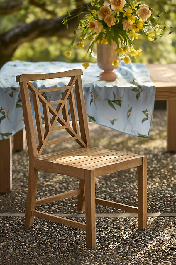 Fretwork Teak Side Chairs
