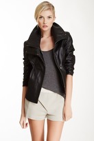 Thumbnail for your product : Dawn Levy Wide Collar Leather Jacket