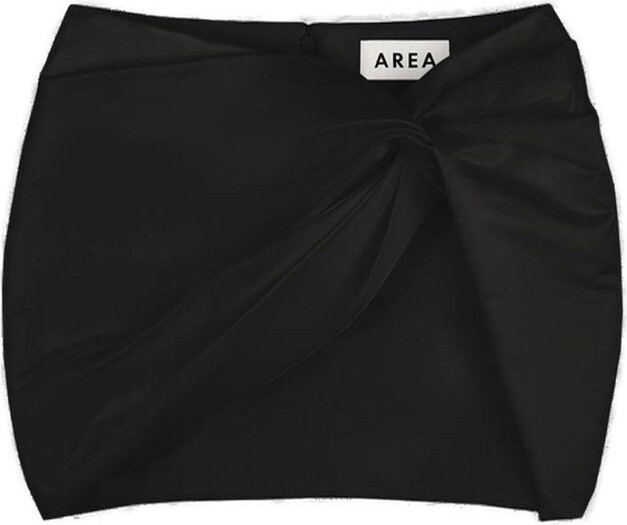 Area Wrapped Satin Mini Skirt