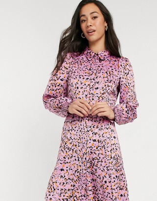 Vero Moda mini shirt dress in pink abstract print