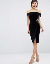 Thumbnail for your product : Oasis Velvet And Lace Bardot Dress
