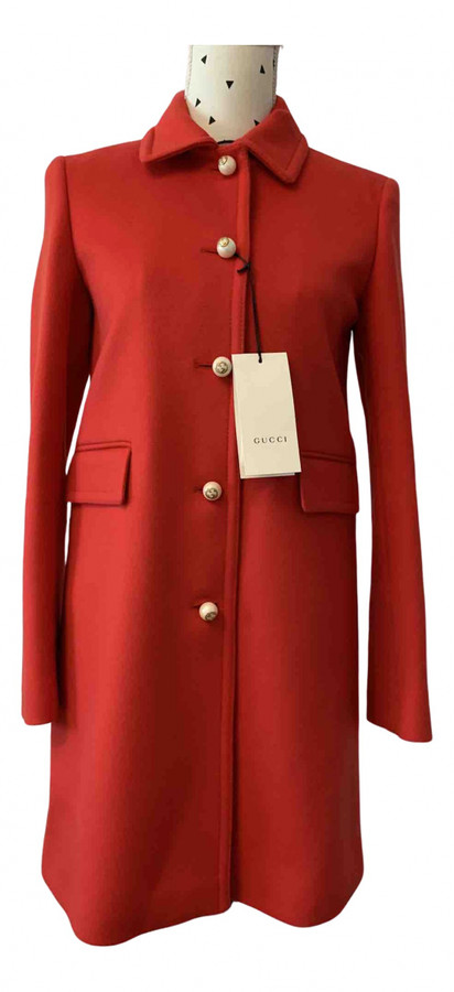gucci red wool coat