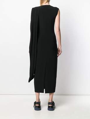Norma Kamali straight-cut dress with cape layer