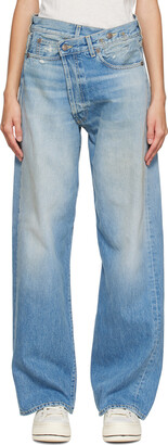 R13 Blue Crossover Wide Jeans
