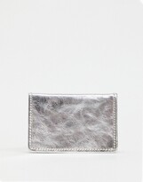 Thumbnail for your product : Topshop leather card holder in silver